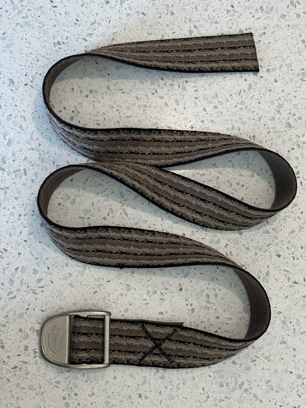 Chaco Webbing Belt Adjustable Nylon Belt in Brown/Black Pattern